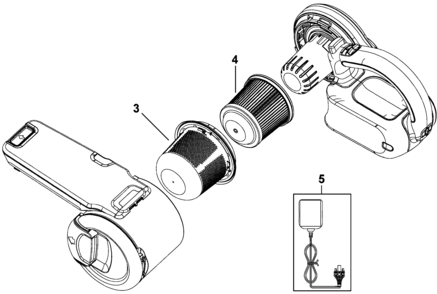 Default Diagram and Parts List for PHV1410 Type 1 Black and Decker Leaf Blower / Vacuum